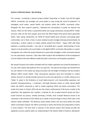 Reflective Report - Summer 2021