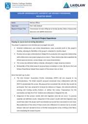 Reflective Report - Summer 2021