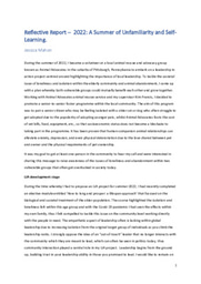 Reflective Report – 2022: A Summer of Unfamiliarity and Self-Learning.
