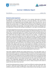 Reflection Report - Summer 1 ('21 Cohort)