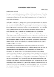 Summer 1: Reflective Report