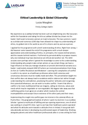 Blog Post: Ethical Leadership and Global Citizenship
