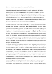 Summer 2 Reflective Report - Leadership in Action and Final Reflection