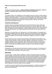 Sarah Joyce: Research Project Proposal