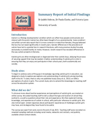 Girls and Autism Summary Report of Initial Findings 