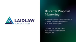 Week 1 - Research Proposal Mentoring
