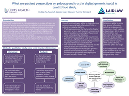 Summer 2 Poster: What are patient perspectives on privacy and trust in digital genomic tools? A qualitative study