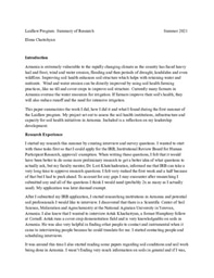 Summary of Research: Summer 2021