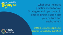 What does inclusive practice mean today? 