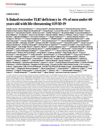 X-linked recessive TLR7 deficiency in ~1% of men under 60 years old with life-threatening COVID-19