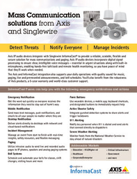 Axis IP Audio Solutions - Singlewire InformaCast Approved