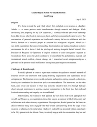 Leadership-in-Action Personal Reflection