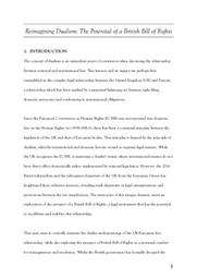 Reimagining Dualism: The Potential of a British Bill of Rights – Jordan Kiss