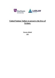 United Nations' failure to preserve the lives of Syrians