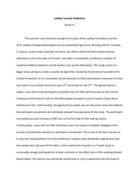 Laidlaw Summer Reflection