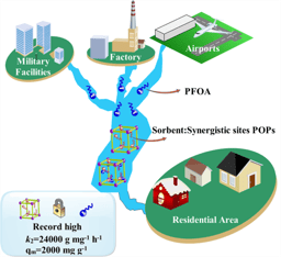 Installation of Synergistic Binding Sites onto Porous Organic Polymers for Efficient Removal of Perfluorooctanoic Acid