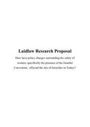 Research Proposal: An Investigation Into the Relationship Between the Istanbul Convention and Rates of Femicide in Turkey