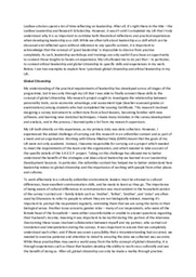 Global Citizenship and Ethical Leadership Blog Post