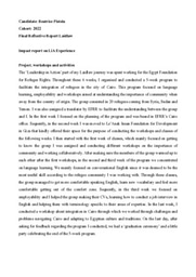 Final Reflective Report Laidlaw Summer 2