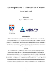 Research Essay - Relaxing Strictness: The Evolution of Rotary International