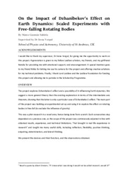 Research Essay - On the Impact of Dzhanibekov’s Effect on Earth Dynamics: Scaled Experiments with Free-falling Rotating Bodies