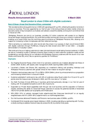 Royal London to share £199m with 2.4m customers through ProfitShare in April