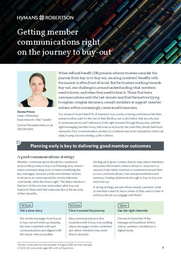 Getting member communications right on the journey to buy-out