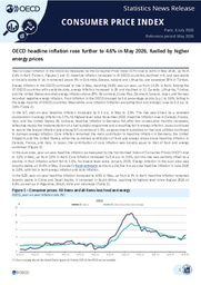 OECD headline inflation rose further to 4.6% in May 2026, fuelled by higher energy prices