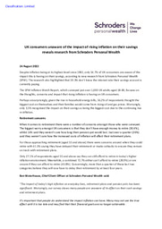 UK consumers unaware of the impact of rising inflation on their savings reveals research from Schroders Personal Wealth
