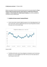 Three big stories for the week ahead: Kingfisher, Next and BYD