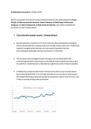 Three big stories for the week ahead - Coca-Cola, Meta and UK pharma giants