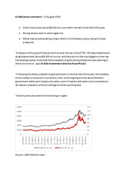 Precious metal miners perk up as gold starts to motor