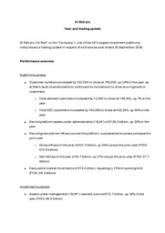 AJ Bell plc - Year-end trading update