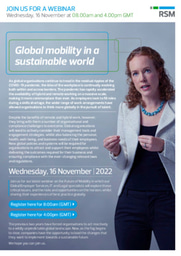 RSM webinar invite: Global mobility in a sustainable world
