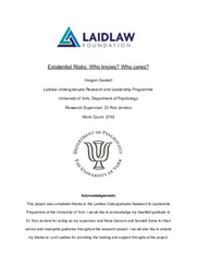 Existential Risks: Who Knows? Who cares? 