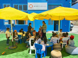 Volunteering at a women and children's refugee centre