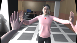 Playing the mirror game with a virtual character