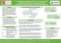 How Do Youth Leaders Navigate the Climate Activism Ecosystem - Poster