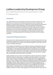 Laidlaw leadership development write-up