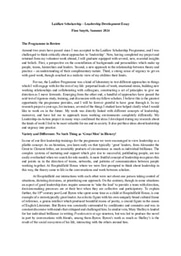 Laidlaw Leadership Essay