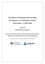 Research Essay: The Effects of Attentional Focus on Piano Performance as a Performance Anxiety Intervention - A Pilot Study