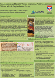 Research Poster- Voices, Visions and Parallel Worlds: Examining Anthropomorphism in Old and Middle English Dream Poetry