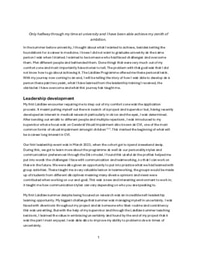 Laidlaw 2024 Leadership development reflective essay  