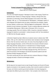 Report - Foreign Language Education Reforms in Europe