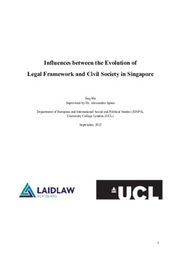 Essay: Influences between the Evolution of  Legal Framework and Civil Society in Singapore 