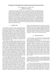 Research Paper - Development of Sustainable Supercapacitors from Food Waste