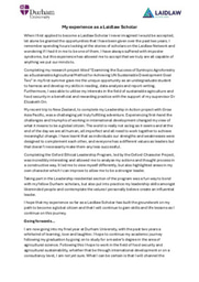 My Experience as a Laidlaw Scholar