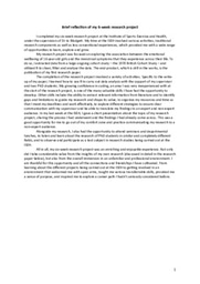 Research Report (brief reflection + paper to be published!)