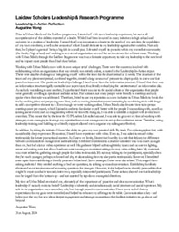 Laidlaw Summer II | Leadership-in-Action Reflection