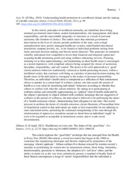 Preliminary Annotated Bibliography (Laidlaw Summer One)